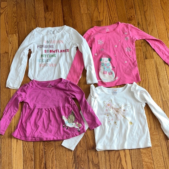 Carter's Other - Carter's Long Sleeve Tees - Pink and White